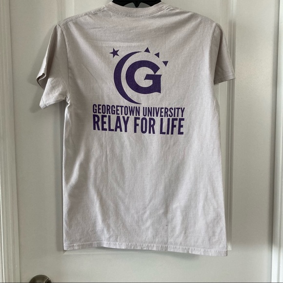 Georgetown University Relay for Life Cancer Short Sleeve Cotton T Shirt - Picture 2 of 3